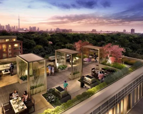 Living room with orange sofa and wooden partition